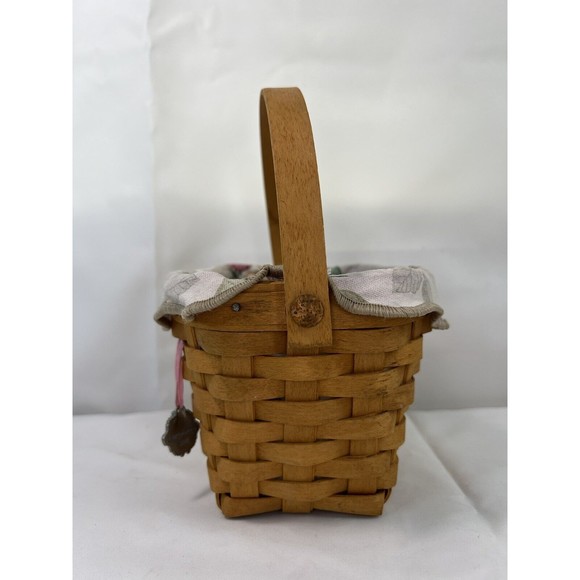 Vtg Longaberger Basket American Cancer Society Hope‎ w/ Floral Liner & Protector - Picture 4 of 10